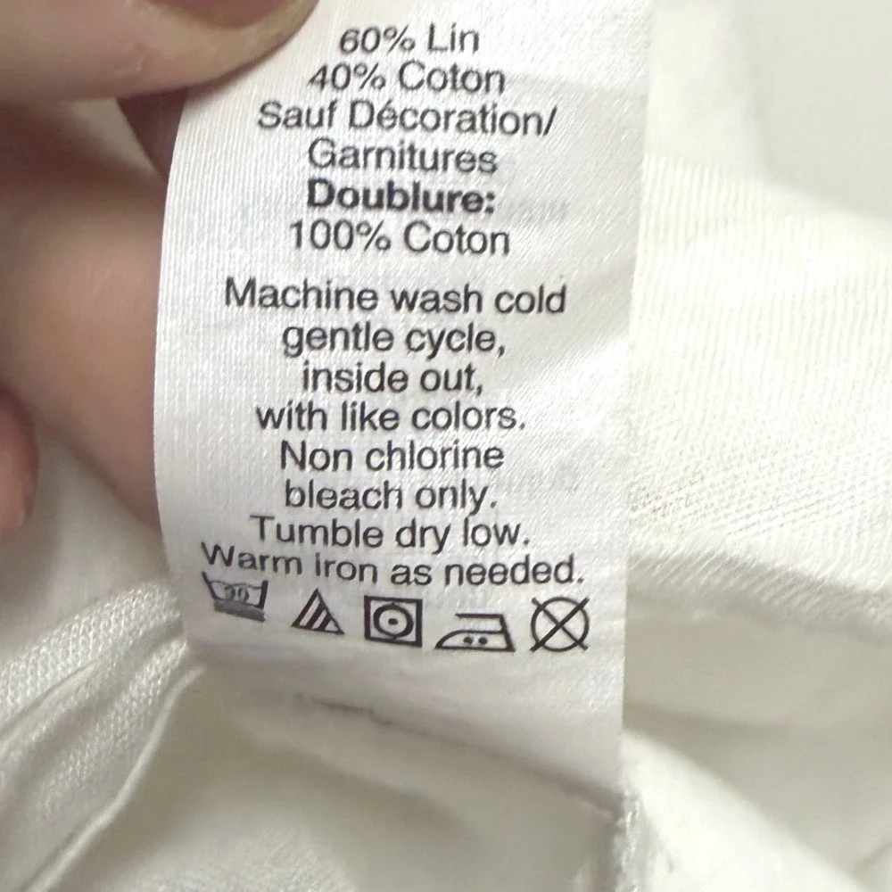 J. Crew Embroidered Floral Boho White Linen Cotton Sleeveless Top Size 4